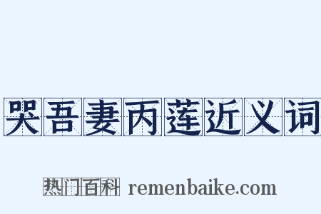 哭吾妻丙莲近义词是什么意思的图片